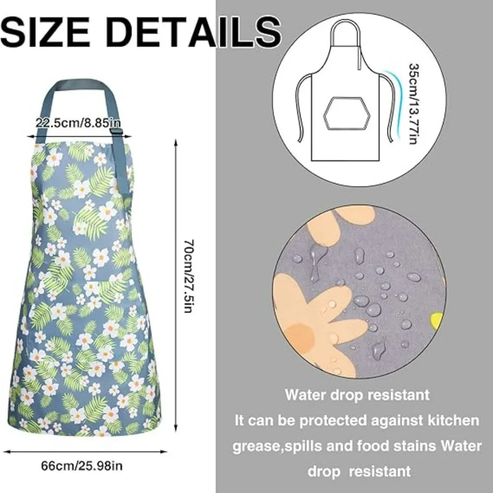 3 Aprons Beautiful Floral Designs for Cooking Grilling or Gardening Adjustable